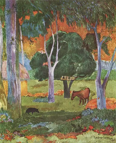 Landscape with a Pig and a Horse (Hiva Oa) Paul Gauguin